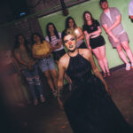 Fayetteville non binary drag artist Emerald Haze performing a number from Les Miserables "empty tables and empty chairs" mixed with "do you hear the people sing" at Taylor Madison Monroe's weekly Sunday Showcase at Club C4 in Fayetteville, Arkansas,