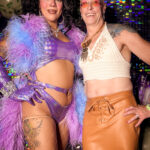 Queer photographer Gynger St Clair from Little Rock Arkansas poses with Aja from Ru Paul Drag Race during a Hard Candy show at Club Sway in the Capital of Drag Little Rock Arkansas