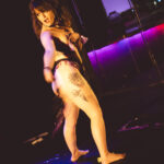 Little Rock Burlesque performer Ruby LaRue performing at Stormey Weather's bimonthly Drag show Titties and Queers in the Capitol of Drag in Little Rock Arkansas at Club Sway